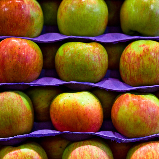 Shows apples stacked together in cartons