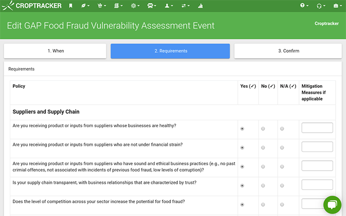 CanadaGap Food Fraud Assessment Form U