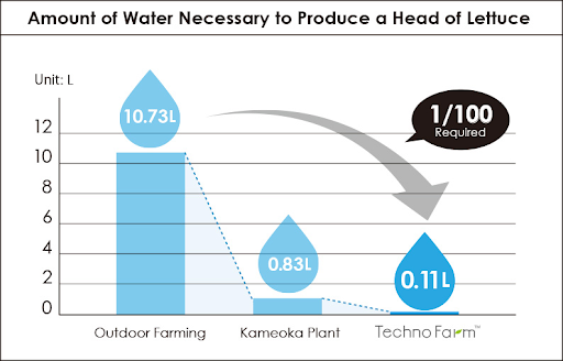 Spread technofarm in Japan will use just 0.11L of water per head of lettuce