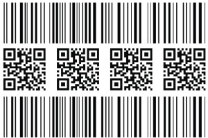 alternating pattern of barcodes and qrcodes