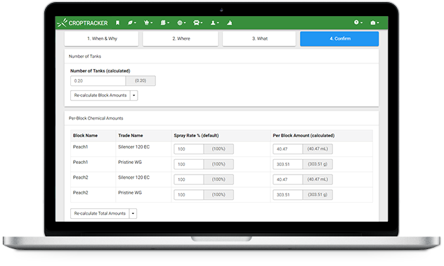 Croptracker spray records