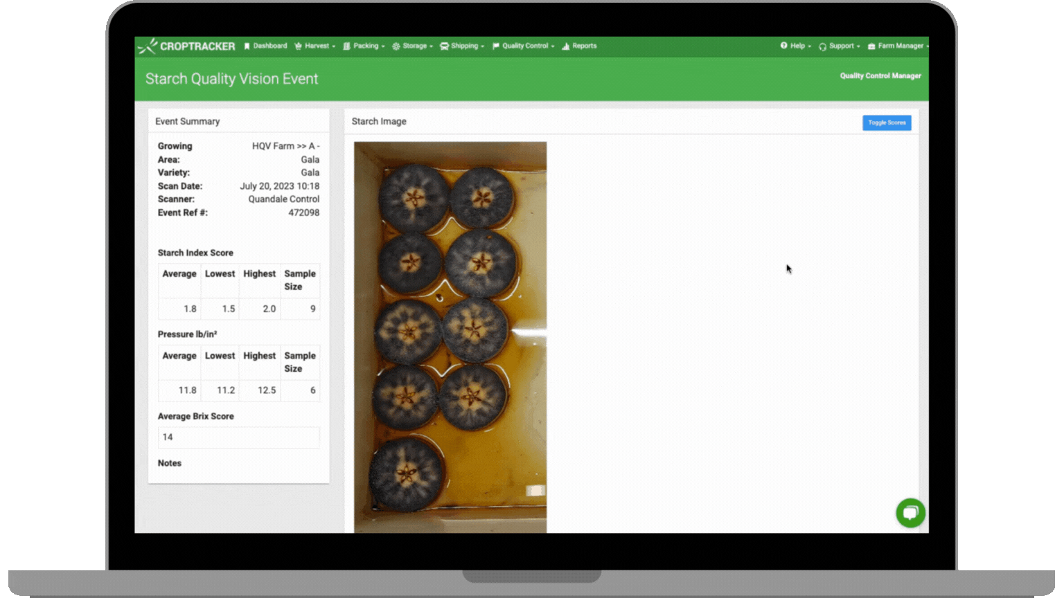 How it looks when scanning with Crop Load Vision